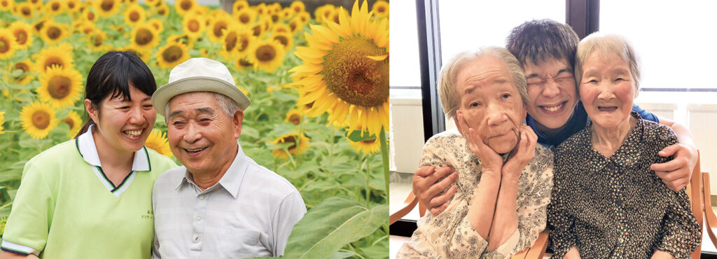 介護職員と利用者さんとの写真